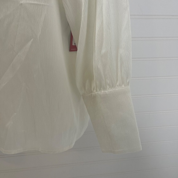 NWT Vince Camuto Holiday Button Front Shirt Large New Ivory - Picture 4 of 8